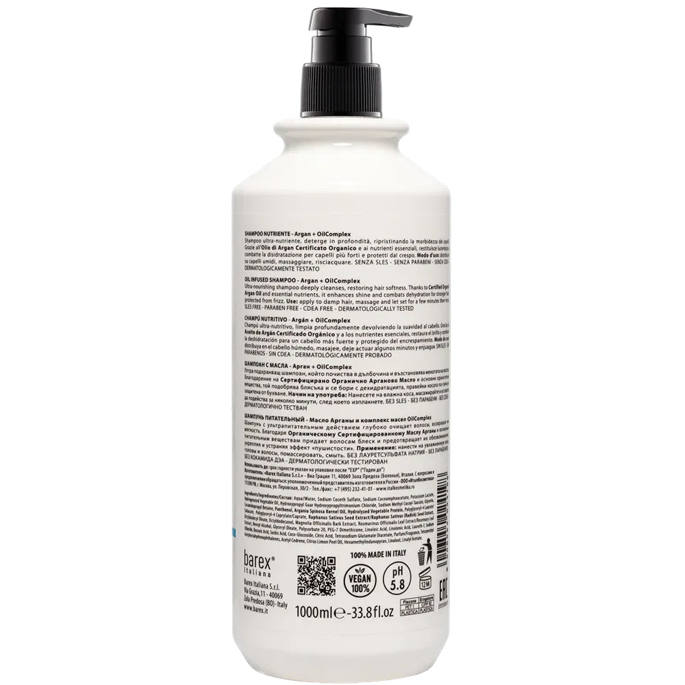 Шампунь ультраживильний з органічною аргановою олією - Barex Italiana Olioseta Nourish Oil Infused Shampoo Argan