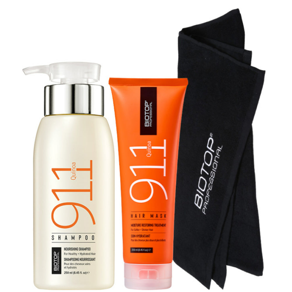 Подарочный набор шампунь и маска с протеинами киноа - Biotop 911 Kit