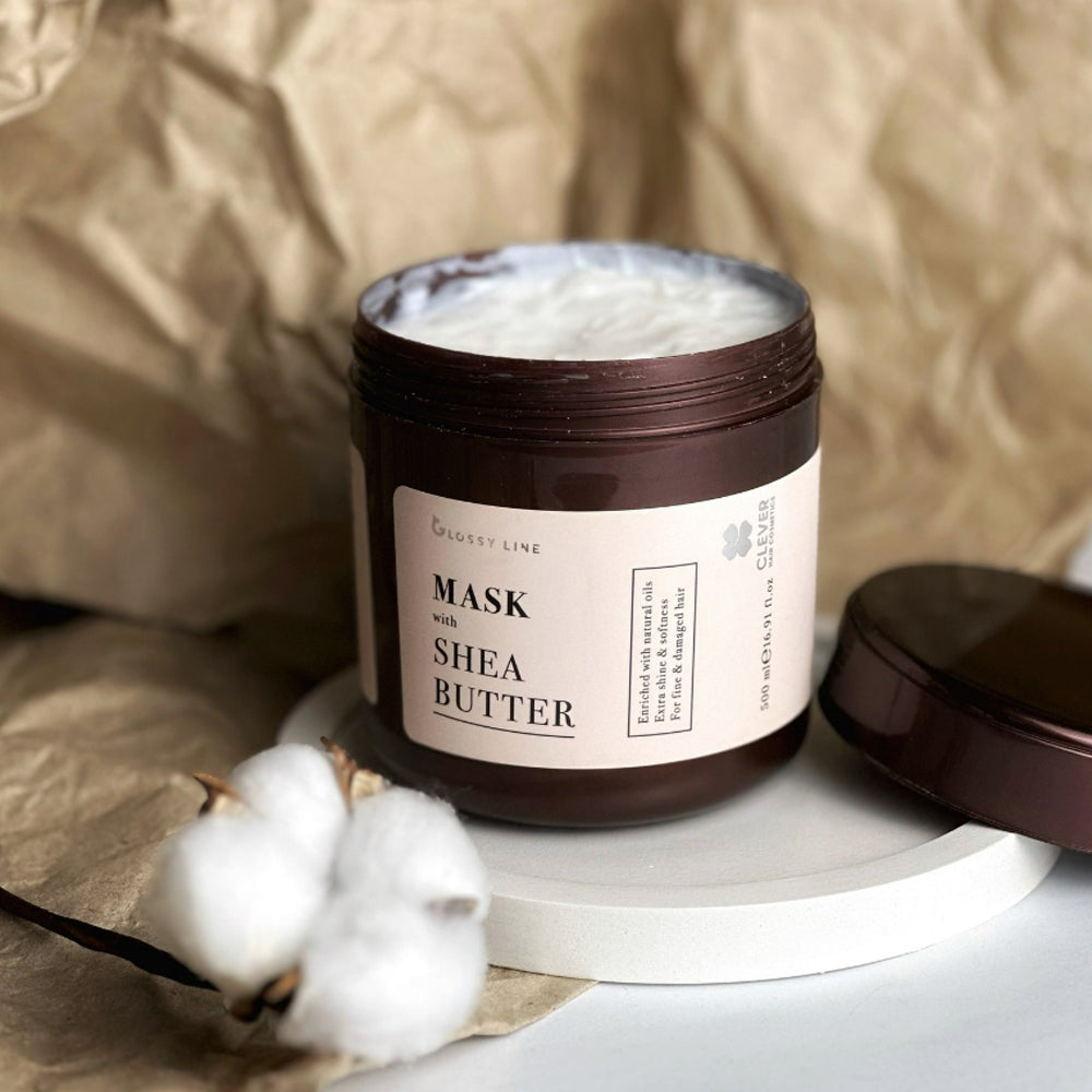 Маска с маслом Ши для блеска волос - Clever Cosmetics Glossy Line Mask