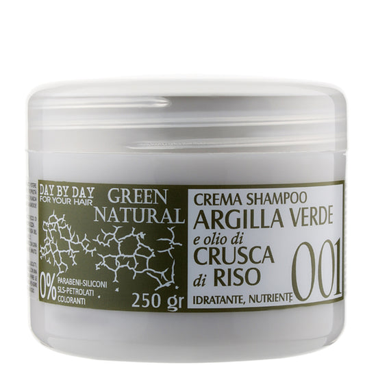 Alan Jey Green Natural Argilla Crusca Di Riso Crema Shampoo - Крем-шампунь із зеленою глиною й олією рисових висівок