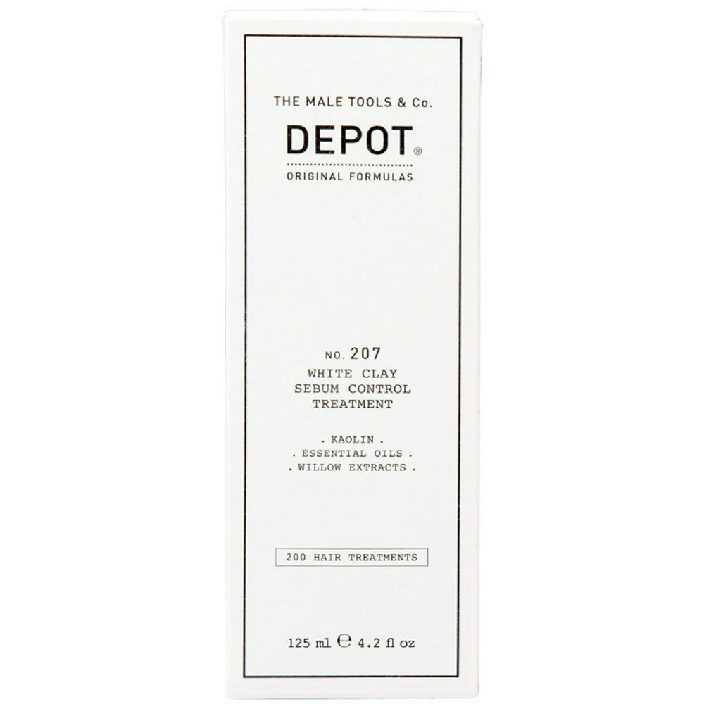 Белая глина для ухода за жирной кожей головы и волос - Depot No. 207 White Clay Sebum Control Treatment