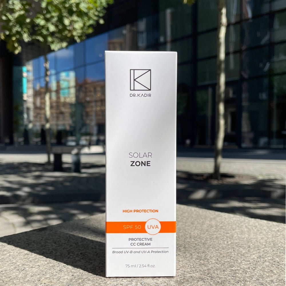 Сонцезахисний зволожуючий крем з тоном Dr._Kadir упаковка