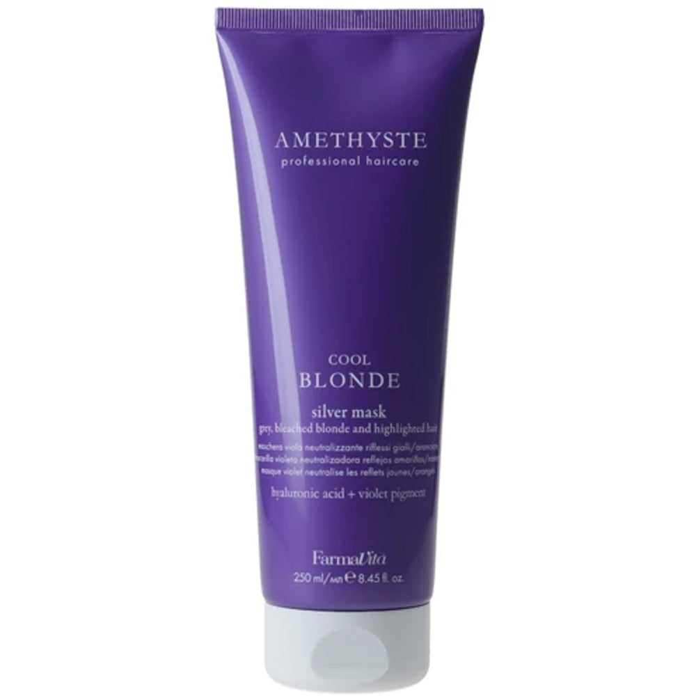Маска для сивого, знебарвленого та мелірованого волосся - Farmavita Amethyste Cool Blonde Silver Mask