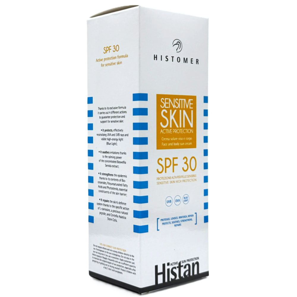 Сонцезахисний крем для обличчя та тіла Histomer Histan SPF 30 упаковка