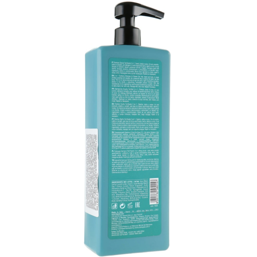 Kaaral Manniskan Tonifying Shampoo 3 in 1 - Тонизирующий шампунь для волос, бороды и гель для душа