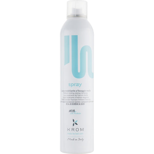 Лак для моделювання волосся сильної фіксації з протеїнами шовку - Krom Styling Extra Spray