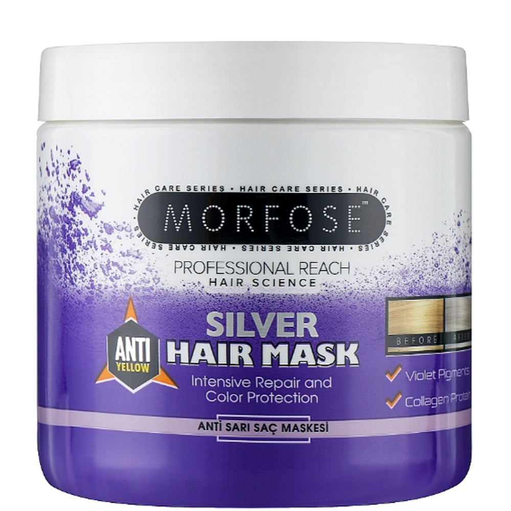 Маска антижелтая для волос - Morfose Silver Hair Mask