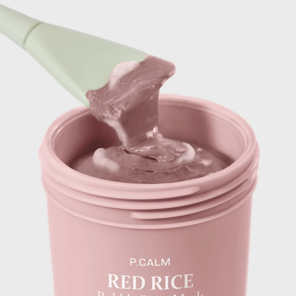 Бульбашкова маска для освітлення шкіри - P.Calm Red Rice Bubble Deep Mask 2