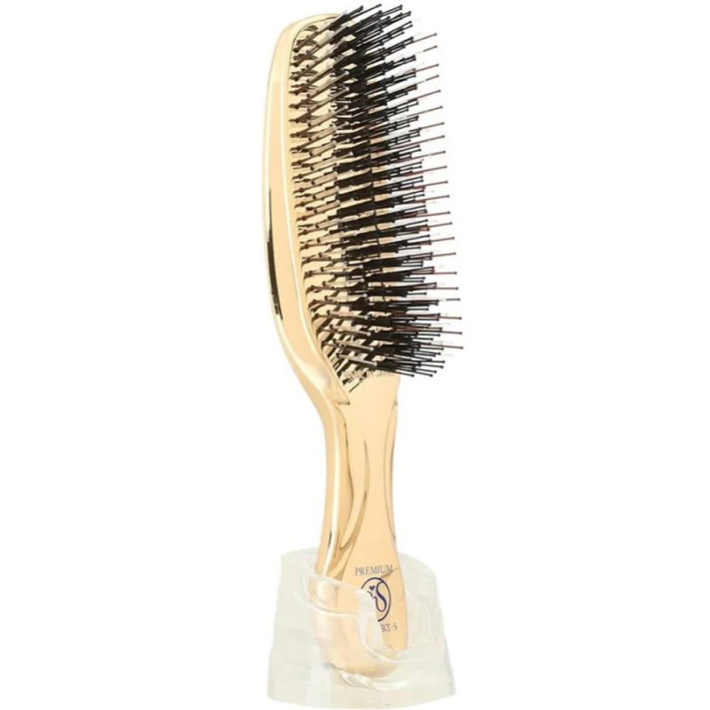 Гребінець для волосся (подарункова коробка) - S-Heart-S Scalp Brush Premium Champagne Gold Long (Gift Box) 3