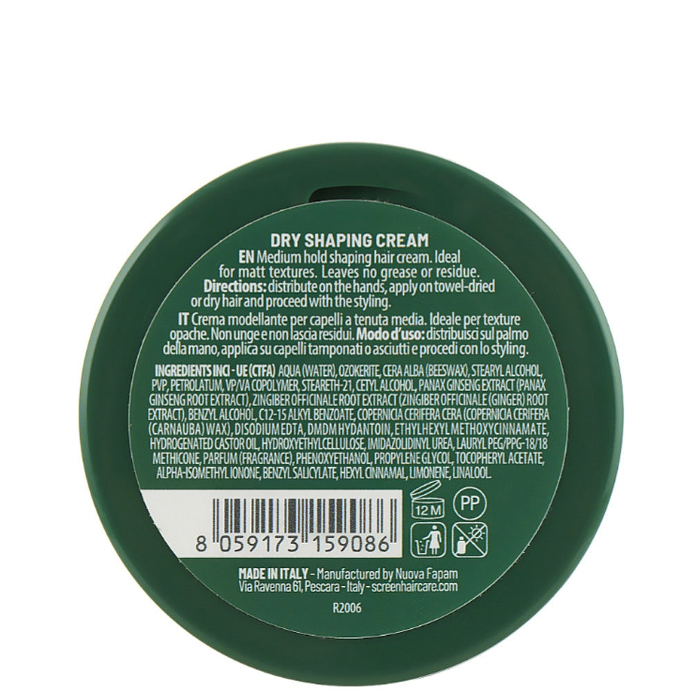 Моделирующий матовый крем для волос средней фиксации - Screen For Man Dry Shaping Cream