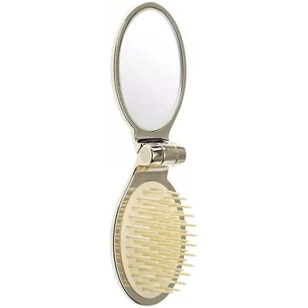 Складная щетка для волос с зеркалом - Janeke Chromium Line Folding