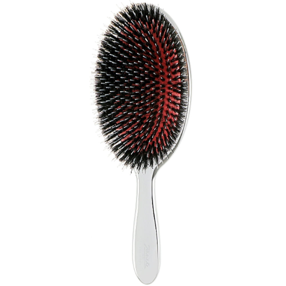 Щетка для волос с натуральной щетиной - Janeke Silver Hairbrush L