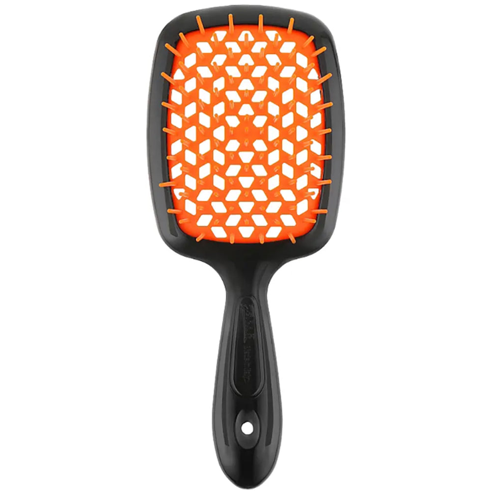 Расческа для волос черная с оранжевым - Janeke Superbrush The Original Italian Black&Orange