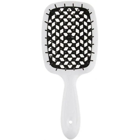 Гребінець для волосся білий з чорним - Janeke Superbrush The Original Italian White&Black