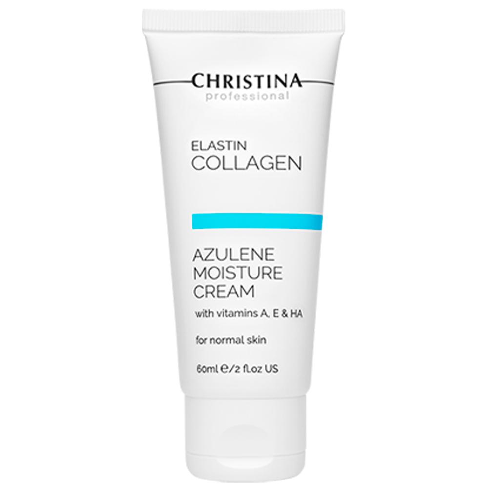 Christina Elastin Collagen Azulene Moisture Cream with Vit. A, E & HA - Увлажняющий азуленовый крем с коллагеном и эластином для нормальной кожи