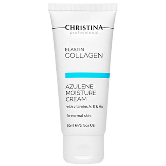 Christina Elastin Collagen Azulene Moisture Cream with Vit. A, E & HA - Зволожуючий азуленовий крем з колагеном і еластином для нормальної шкіри