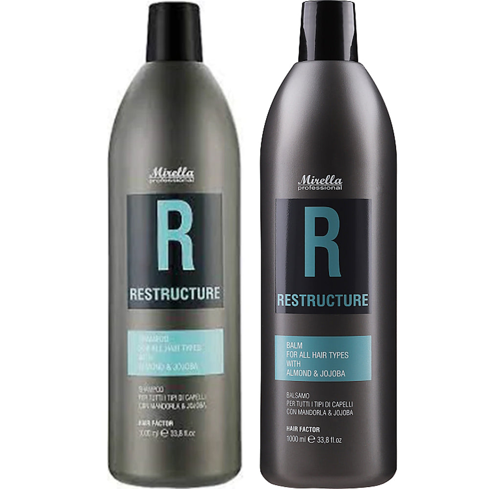 Набор Шампунь и Бальзам для всех типов волос с поршнями - Mirella Professional R Restructure Kit