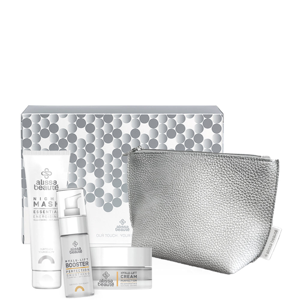 Подарунковий набір для вибагливої шкіри з косметичкою - Alissa Beaute Perfection Hyalu-Lift