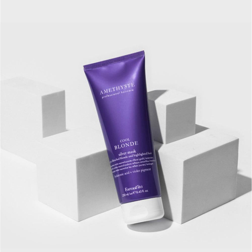 Маска для сивого, знебарвленого та мелірованого волосся - Farmavita Amethyste Cool Blonde Silver Mask