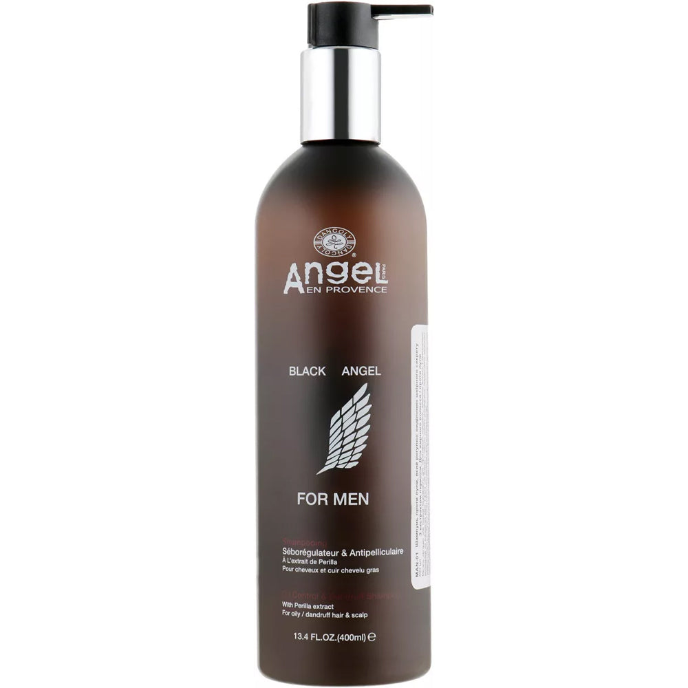 Angel Professional Paris Black Angel Oil Control And Dandruff Shampoo -  Шампунь від лупи для жирного волосся з екстрактом перилли