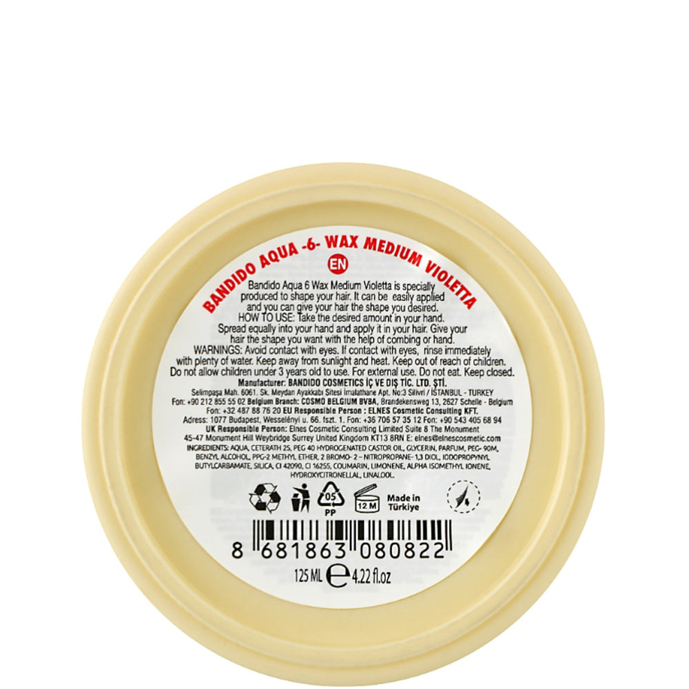 Воск для укладки волос на водной основе средней фиксации – Bandido Aqua Wax Violetta