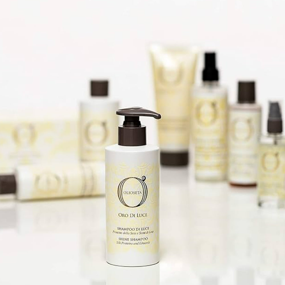 Barex Italiana Olioseta Oro Di Luce Shine Shampoo — Шампунь-блиск з протеїнами шовку та екстрактом насіння льону