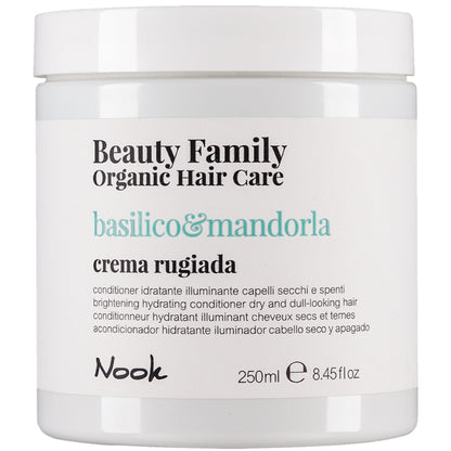 Кондиционер «Яркость Увлажнения и Блеск» для сухих волос - Nook Beauty Family Organic Basilico &amp; Mandorla Crema Rugiada