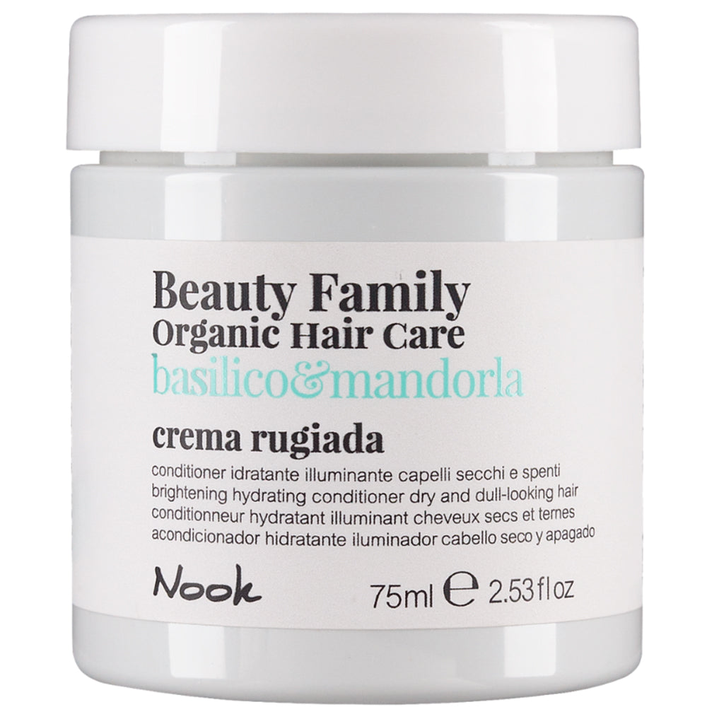 Кондиціонер «Яскравість Зволоження та Блиск» для сухого волосся - Nook Beauty Family Organic Basilico &amp; Mandorla Crema Rugiada