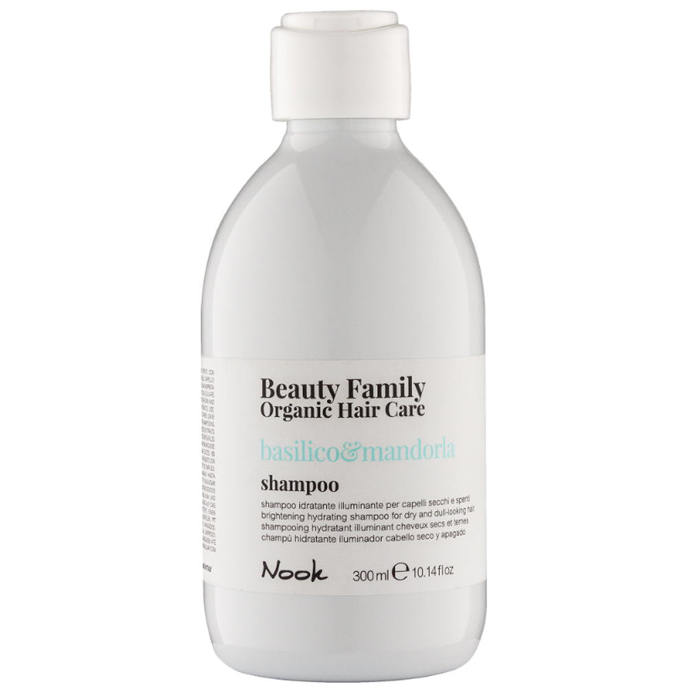 Nook Beauty Family Organic Basilico &amp; Mandorla Shampoo - Шампунь Яскравість, Зволоження та Блиск для сухого та тьмяного волосся.