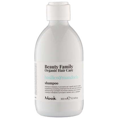 Nook Beauty Family Organic Basilico & Mandorla Shampoo - Шампунь "Яскравість, Зволоження та Блиск" для сухого та тьмяного волосся.