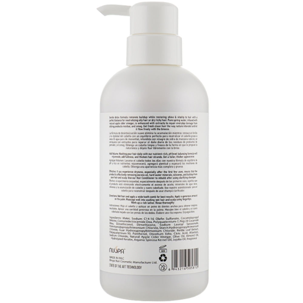 Bingo Hair Cosmetic Nuspa Apple Cider Vinegar Shampoo - Безсульфатний шампунь для волосся з яблучним сидром