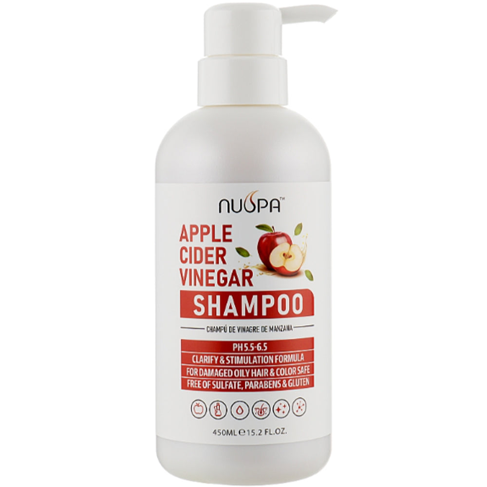 Bingo Hair Cosmetic Nuspa Apple Cider Vinegar Shampoo - Безсульфатний шампунь для волосся з яблучним сидром