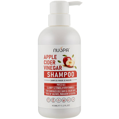 Bingo Hair Cosmetic Nuspa Apple Cider Vinegar Shampoo - Безсульфатний шампунь для волосся з яблучним сидром
