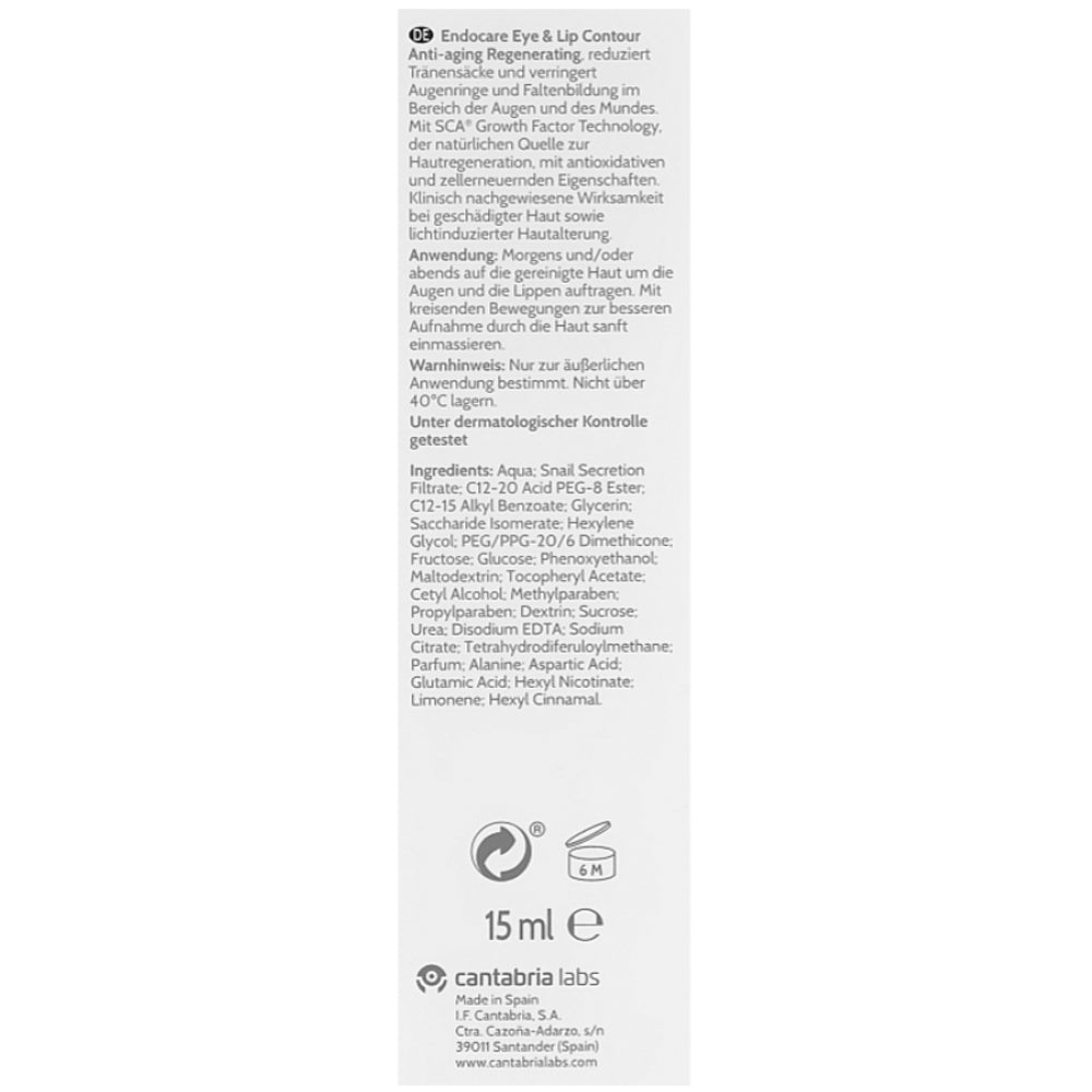 Cantabria Labs Endocare Eye &amp; Lip Contour - Регенеруючий та омолоджуючий крем-контур для очей і губ