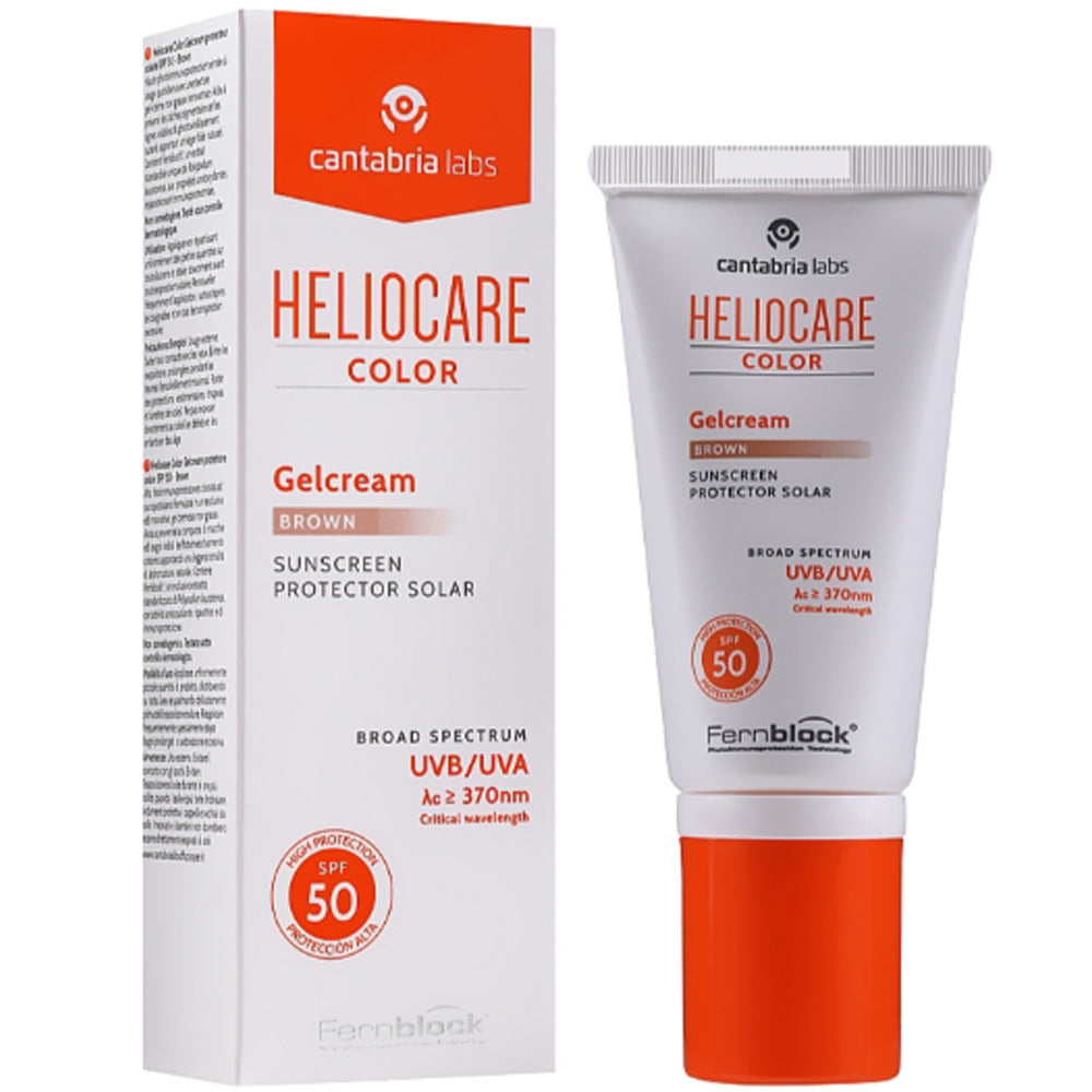 Сонцезахисний гель-крем з тоном (темний) - Cantabria Labs Heliocare Color Gelcream Brown SPF 50