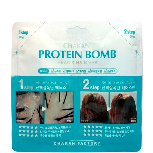 Шампунь та кондиціонер для відновлення волосся - Chakan Protein Bomb Head & Hair Kit