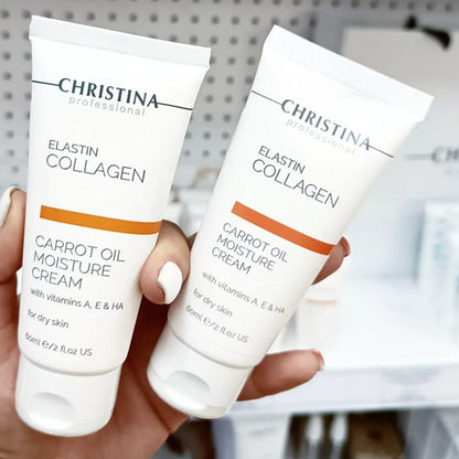 Christina Elastin Collagen Carrot Oil Moisture Cream with Vit. A, E &amp; HA - Зволожуючий крем з морквяним маслом, колагеном і еластином для сухої шкіри