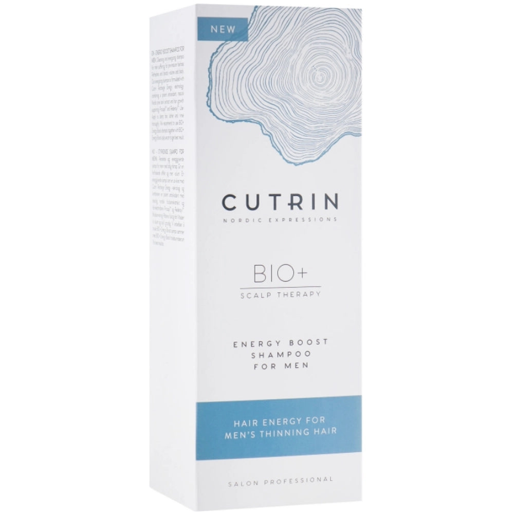 Стимулюючий шампунь для чоловіків проти випадіння - Cutrin BIO+ упаковка