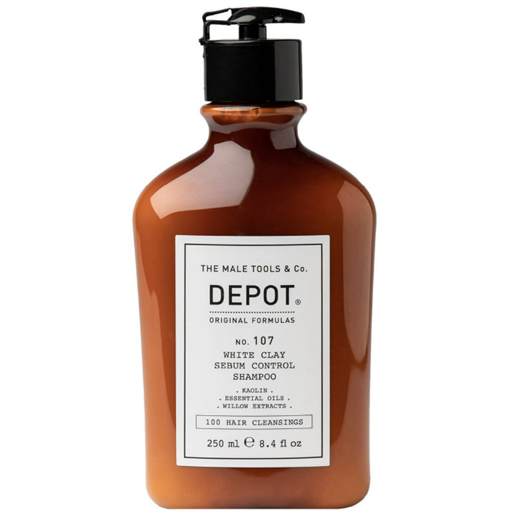 Шампунь с белой глиной для жирной кожи головы и волос – Depot No. 107 White Clay Sebum Control Shampoo