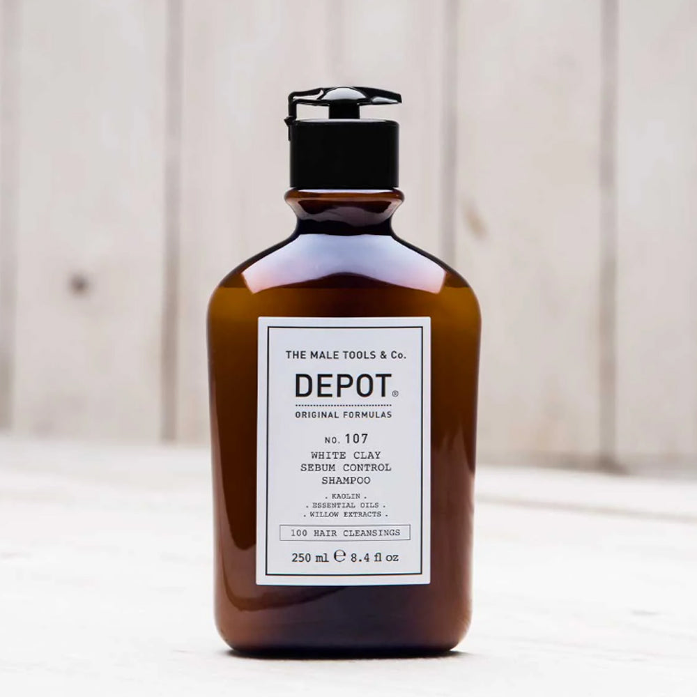Шампунь с белой глиной для жирной кожи головы и волос – Depot No. 107 White Clay Sebum Control Shampoo