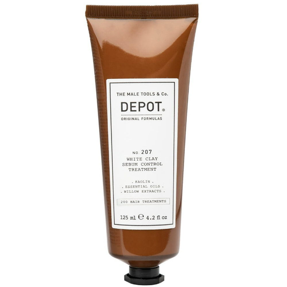 Белая глина для ухода за жирной кожей головы и волос - Depot No. 207 White Clay Sebum Control Treatment