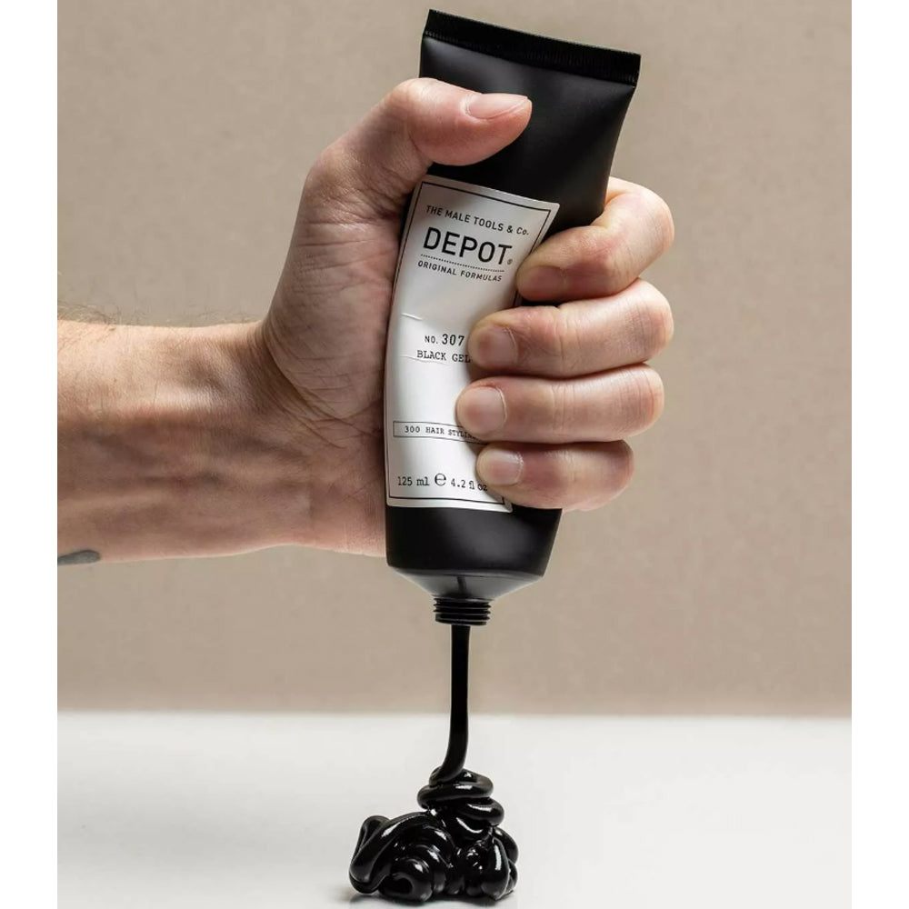 Фіксуючий чорний гель для сивого волосся - Depot No. 307 Black Gel