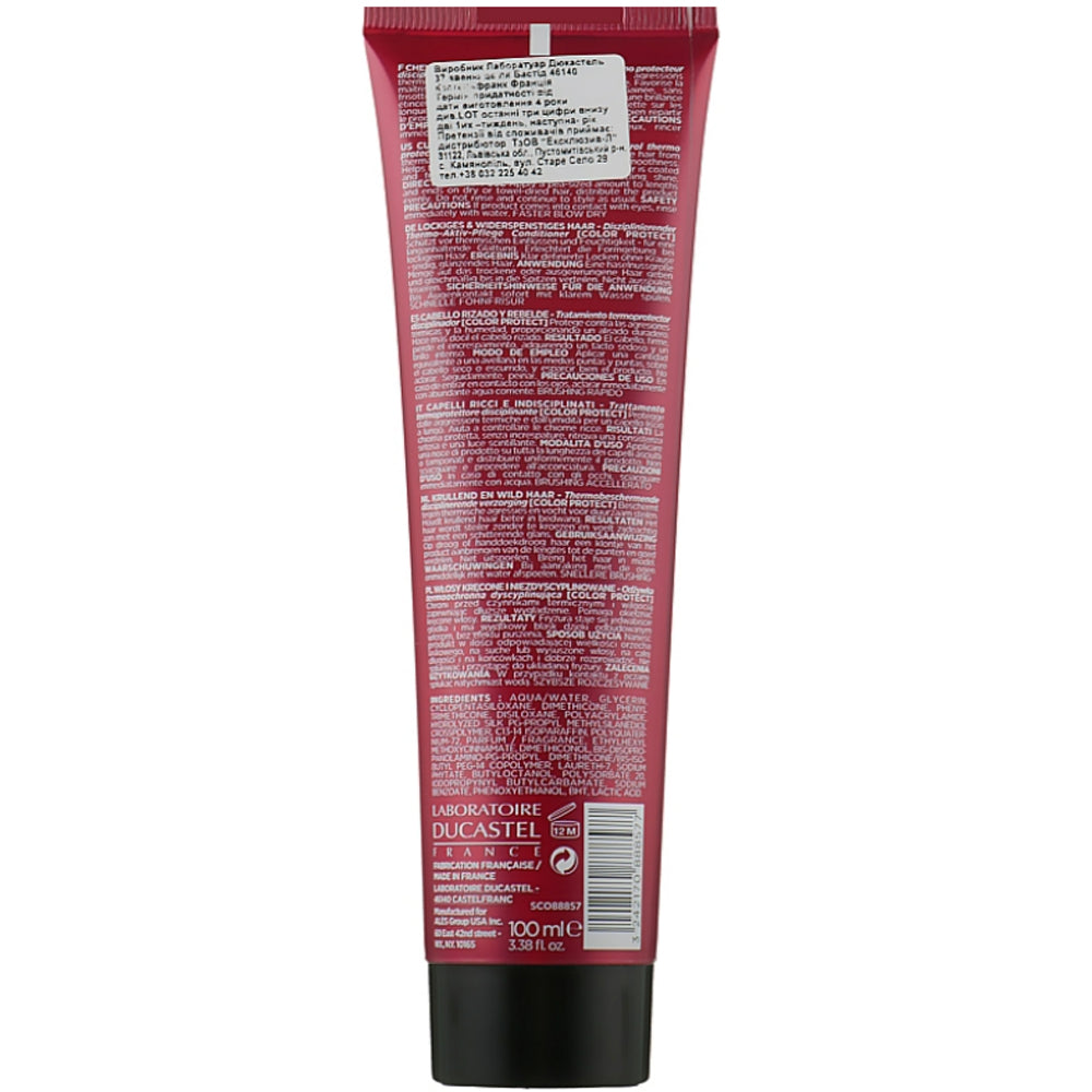 Термозахисний крем для кучерявого та неслухняного волосся - Ducastel Subtil Color Lab Frizz Control Thermo Protectant Cream