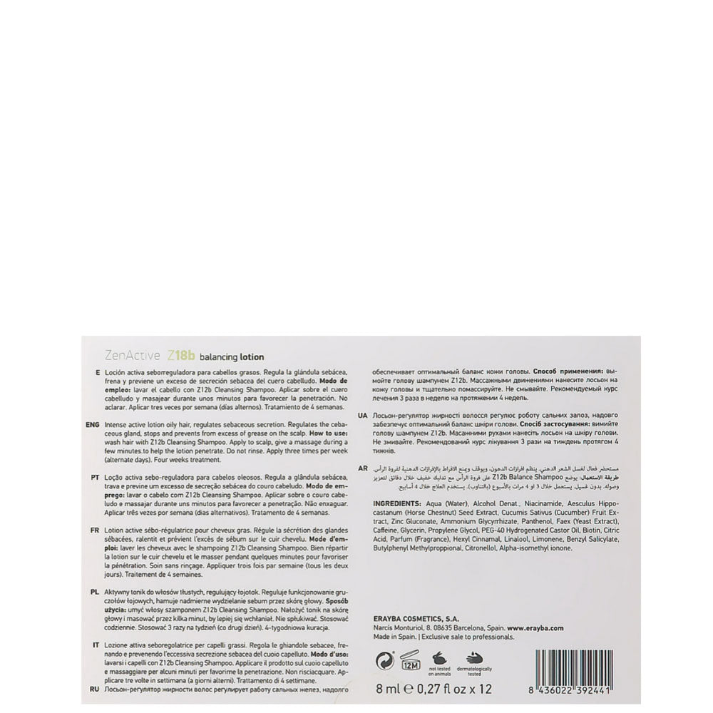 Erayba Zen Active Z18b Balancing Lotion - Ампули проти жирного волосся