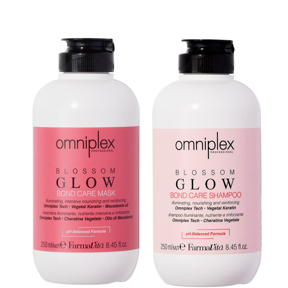 Преміальний набір (шампунь+маска) із рослинним кератином - FarmaVita Omniplex Blossom Glow Kit
