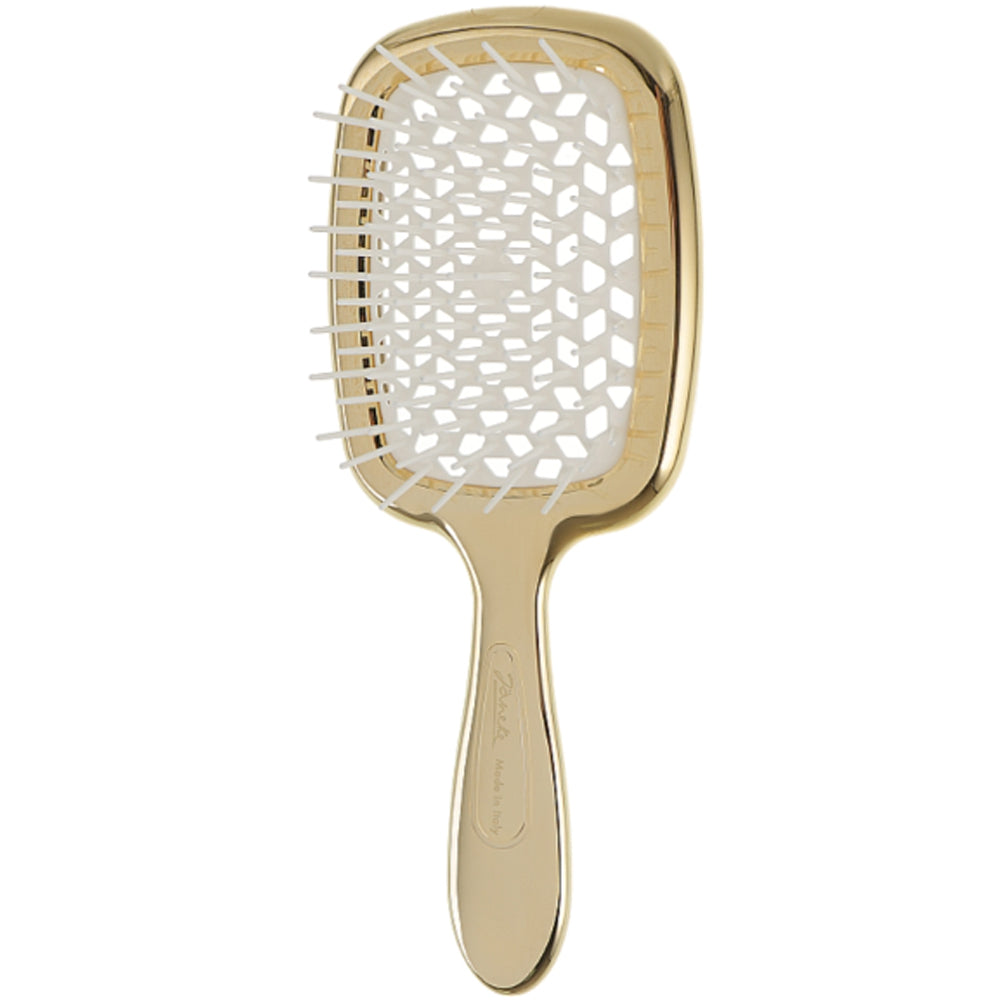 Расческа для волос золотая с белыми - Janeke Superbrush Limited Gold&amp;White
