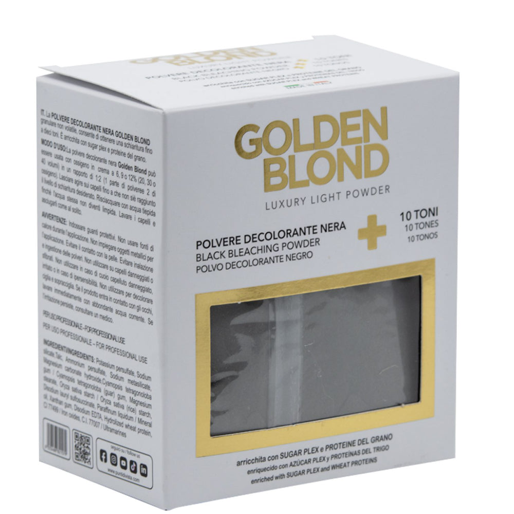Чорна знебарвлююча пудра + 10 тонів - Punti di Vista Golden Blond Black Bleaching Powder