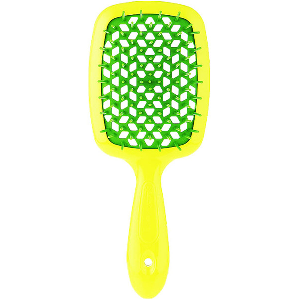Гребінець для волосся жовтий з зеленим - Janeke Superbrush The Original Italian Green&amp;Yellow