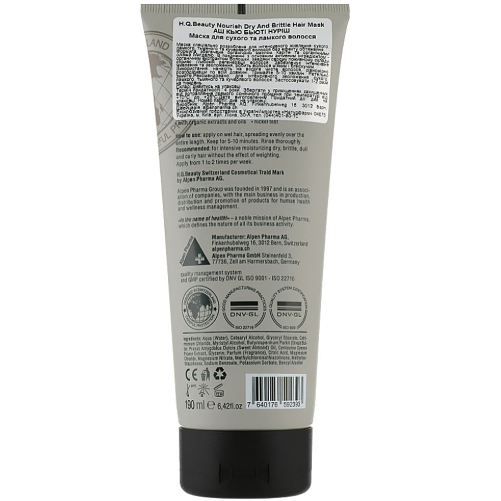 Маска для сухого й ламкого волосся - H.Q. Beauty Nourish Dry And Brittle Hair Mask