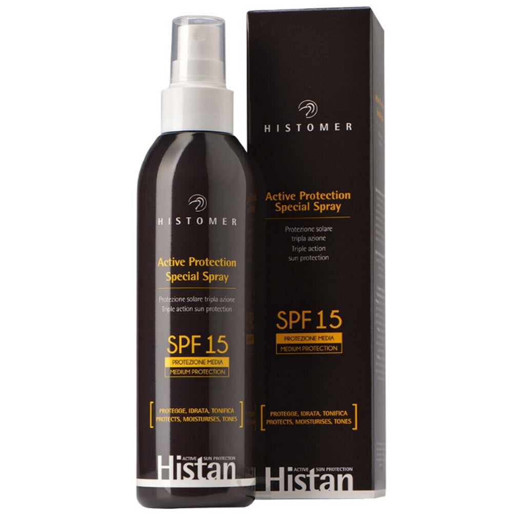 Сонцезахисний спрей для обличчя, тіла та дітей - Histomer Histan SPF15 упаковка